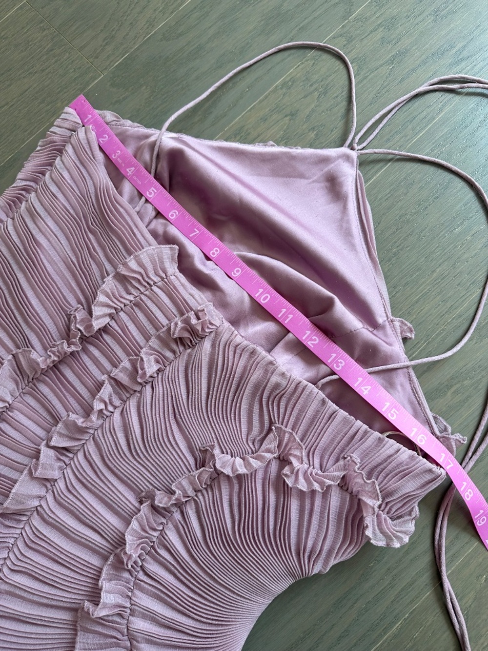 Amur Lorelie Lavender Ruffle Gown Dress Water Hyacinth Purple - Size 10 - Picture 11 of 13